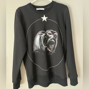 Givenchy Black Cotton Cuban 2 Screaming  Monkeys sweatshirt size small